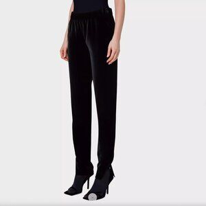 NWT! MSRP $595! Akris Punto Velvet Black Trousers Pants Mike Size: US 2/ Small